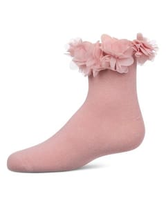 Memoi Girls Floral Halo Cotton Anklet Socks - Mkf-6029