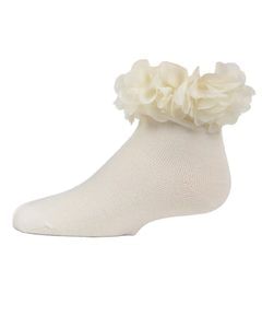 Memoi Girls Floral Halo Cotton Anklet Socks - Mkf-6029