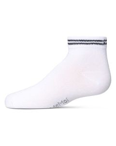 Memoi Girls Ziggy Double Ring Cotton Blend Anklet Sock - Mkf-6046