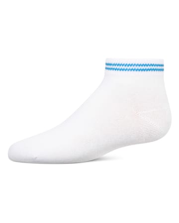 Memoi Girls Ziggy Double Ring Cotton Blend Anklet Sock - Mkf-6046