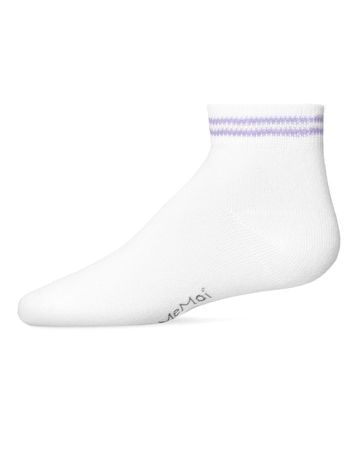 Memoi Girls Ziggy Double Ring Cotton Blend Anklet Sock - Mkf-6046