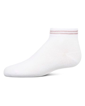 Memoi Girls Ziggy Double Ring Cotton Blend Anklet Sock - Mkf-6046