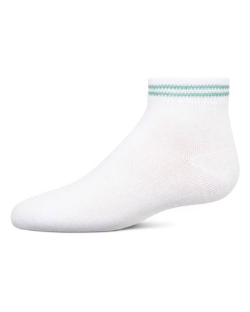 Memoi Girls Ziggy Double Ring Cotton Blend Anklet Sock - Mkf-6046