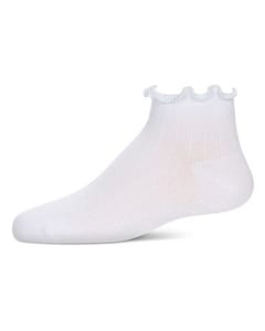 Memoi Girls Colored Ruffle Anklet Socks - Mkf-6059
