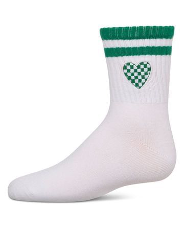 Memoi Checkered Heart Crew - MKF-6070