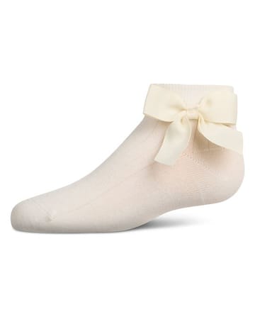 Memoi Ribbed Bow Anklet - MKF-6080