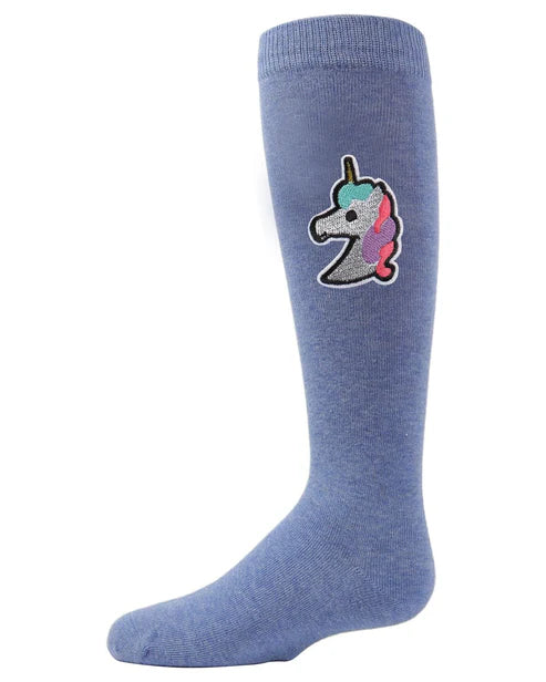 Memoi Girls Glitter Unicorn Knee-High Socks - Mkf-7043