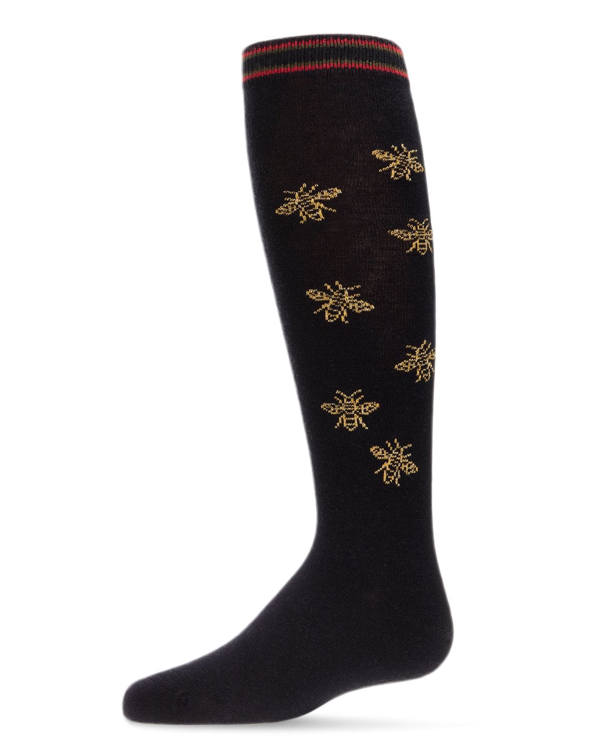 Memoi Striped Bee Cotton Blend Knee High Sock - Mkf-7075