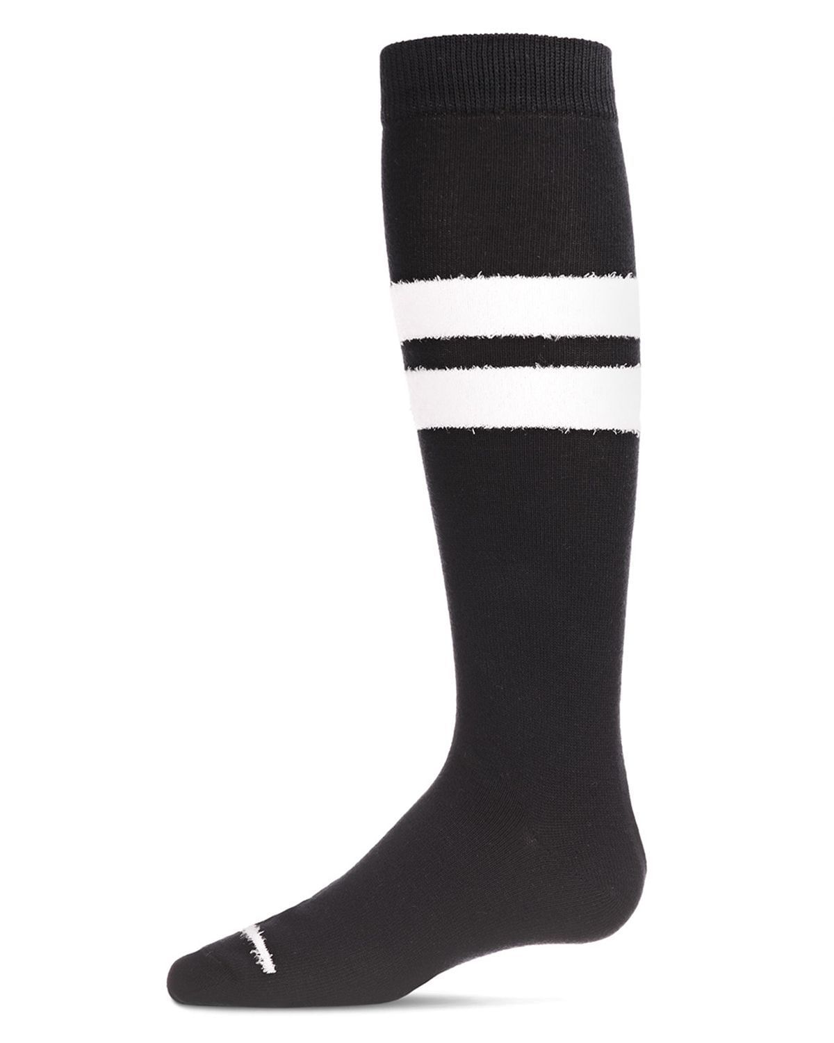 Memoi Fuzzy Stripe Cotton Blend Knee High Socks - Mkf-7106