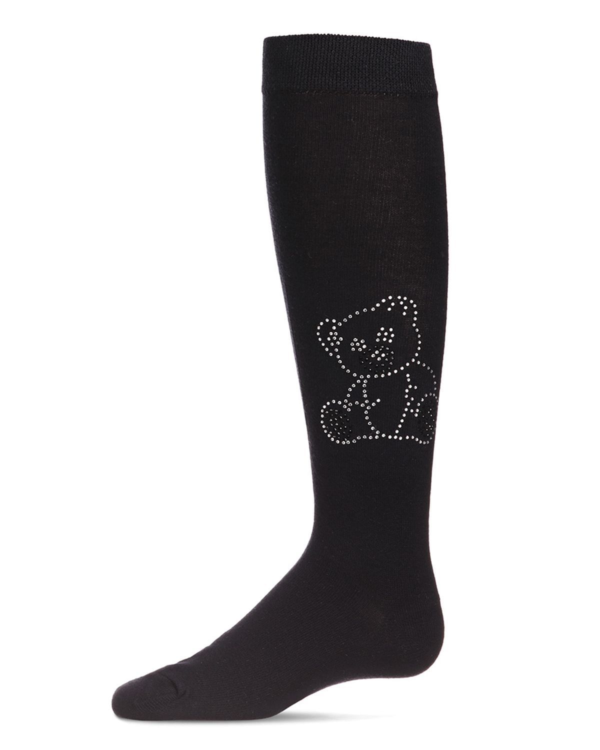 Memoi Girls Crystal Bear Knee-High Socks - Mkf-7112