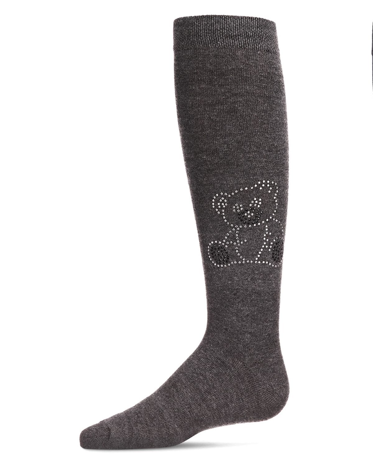 Memoi Girls Crystal Bear Knee-High Socks - Mkf-7112