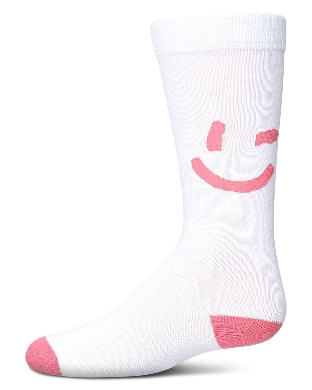 Memoi Girls Air Brush Winking Smiley Cotton Blend Knee High Sock - Mkf-7117