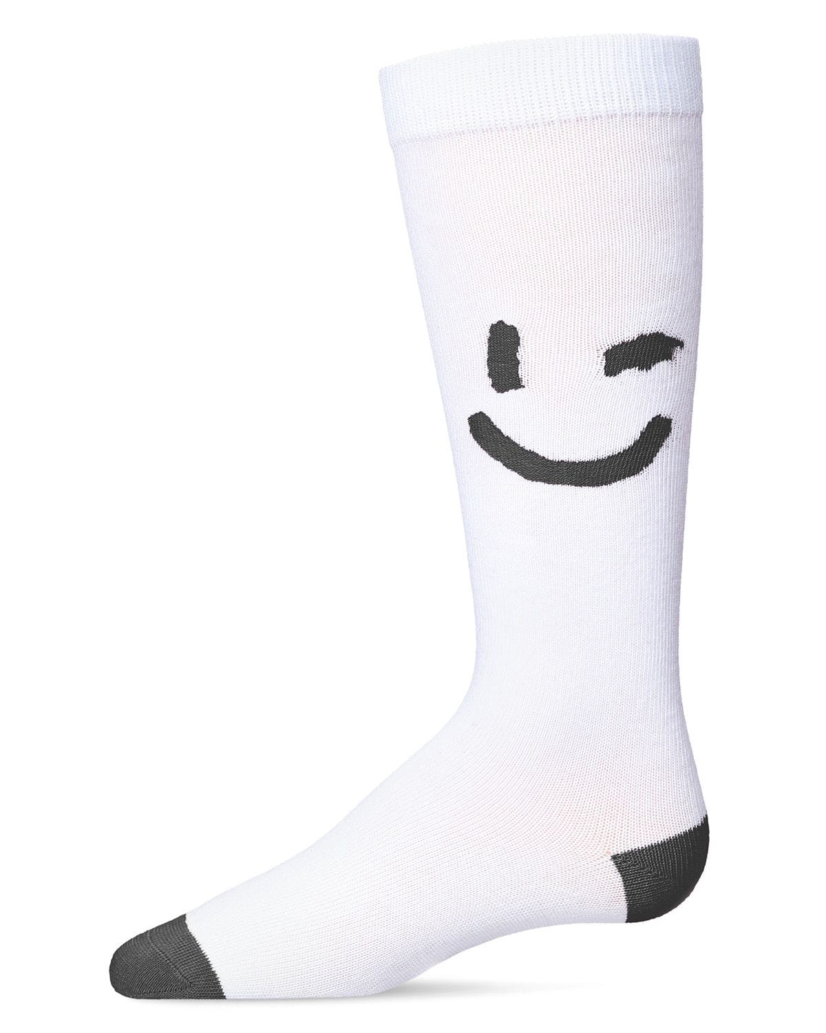 Memoi Girls Air Brush Winking Smiley Cotton Blend Knee High Sock - Mkf-7117