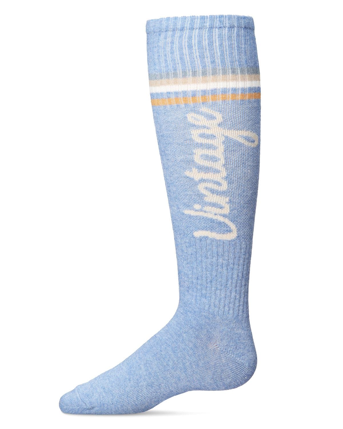 Memoi Girls Vintage Stripe Cotton Blend Knee High Socks - Mkf-7121