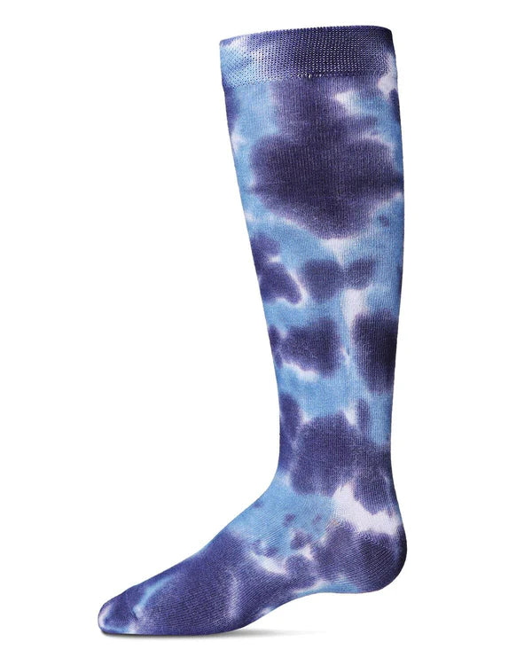 Memoi Girls Bleached Tie Dye Cotton Blend Knee High Socks - Mkf-7130