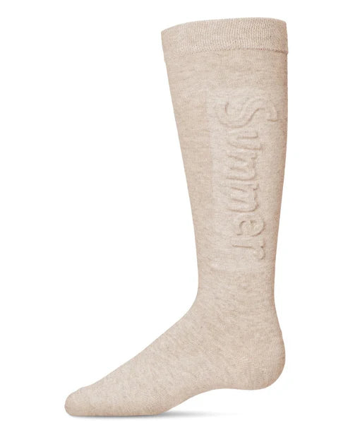 Memoi Girls Embossed Summer Knee-High Socks - Mkf-7131