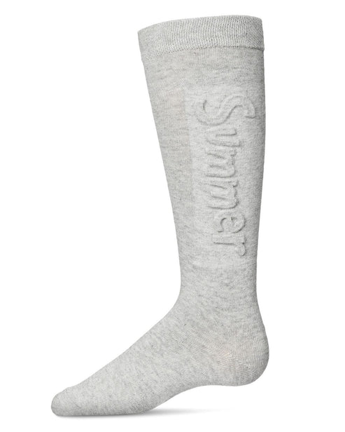 Memoi Girls Embossed Summer Knee-High Socks - Mkf-7131