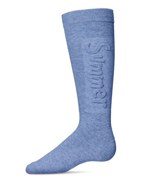 Memoi Girls Embossed Summer Knee-High Socks - Mkf-7131
