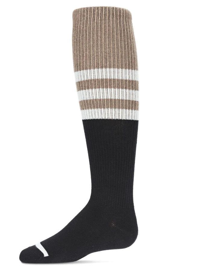 Memoi Girls Two-Tone Stripe Knee-High Socks - Mkf-7133