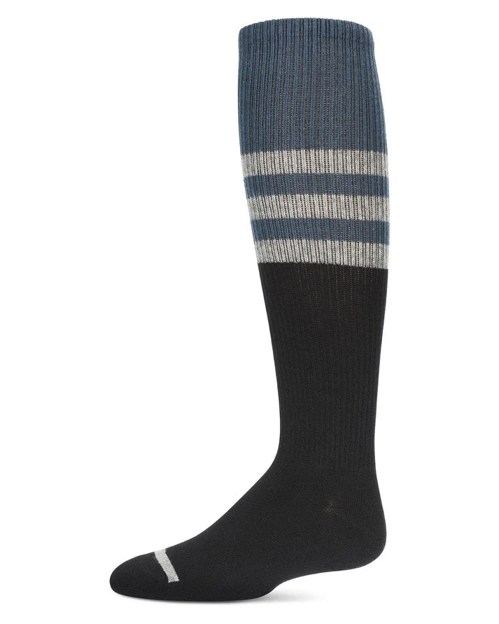 Memoi Girls Two-Tone Stripe Knee-High Socks - Mkf-7133
