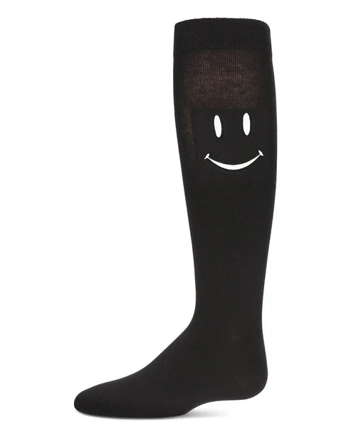 Memoi Girls Smiley Embossed Knee-High Socks - Mkf-7145