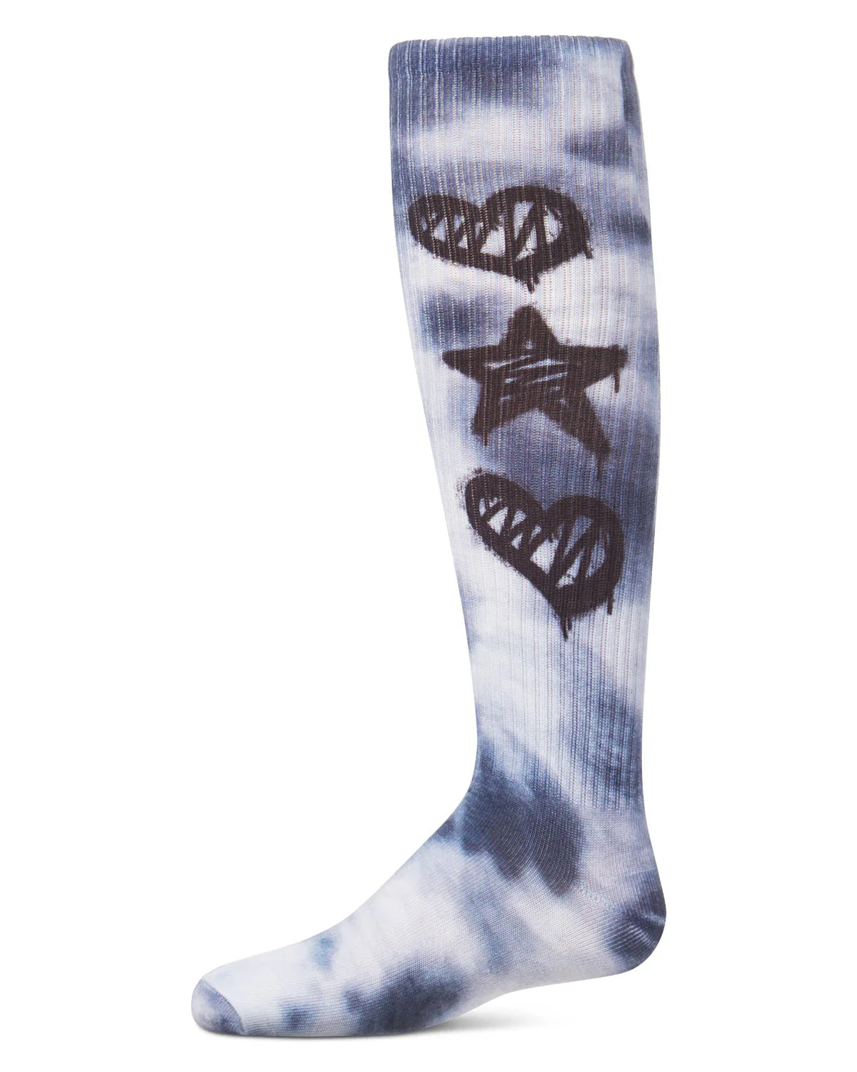 Girls’ Tie-Dye Knee-High Socks – Colorful Graffiti Design & Ultra-Soft Comfort