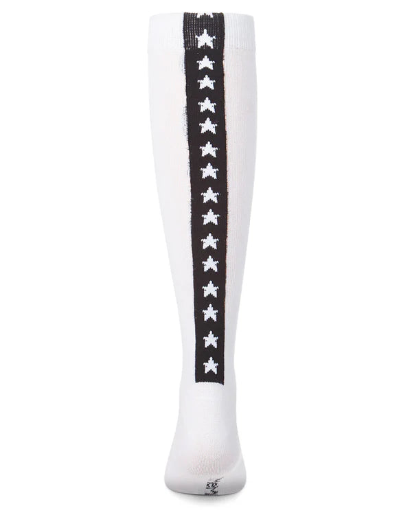 Memoi Girls Star Backed Knee High Socks - Mkf-7157