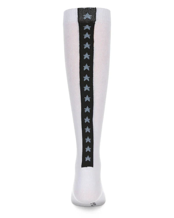 Memoi Girls Star Backed Knee High Socks - Mkf-7157