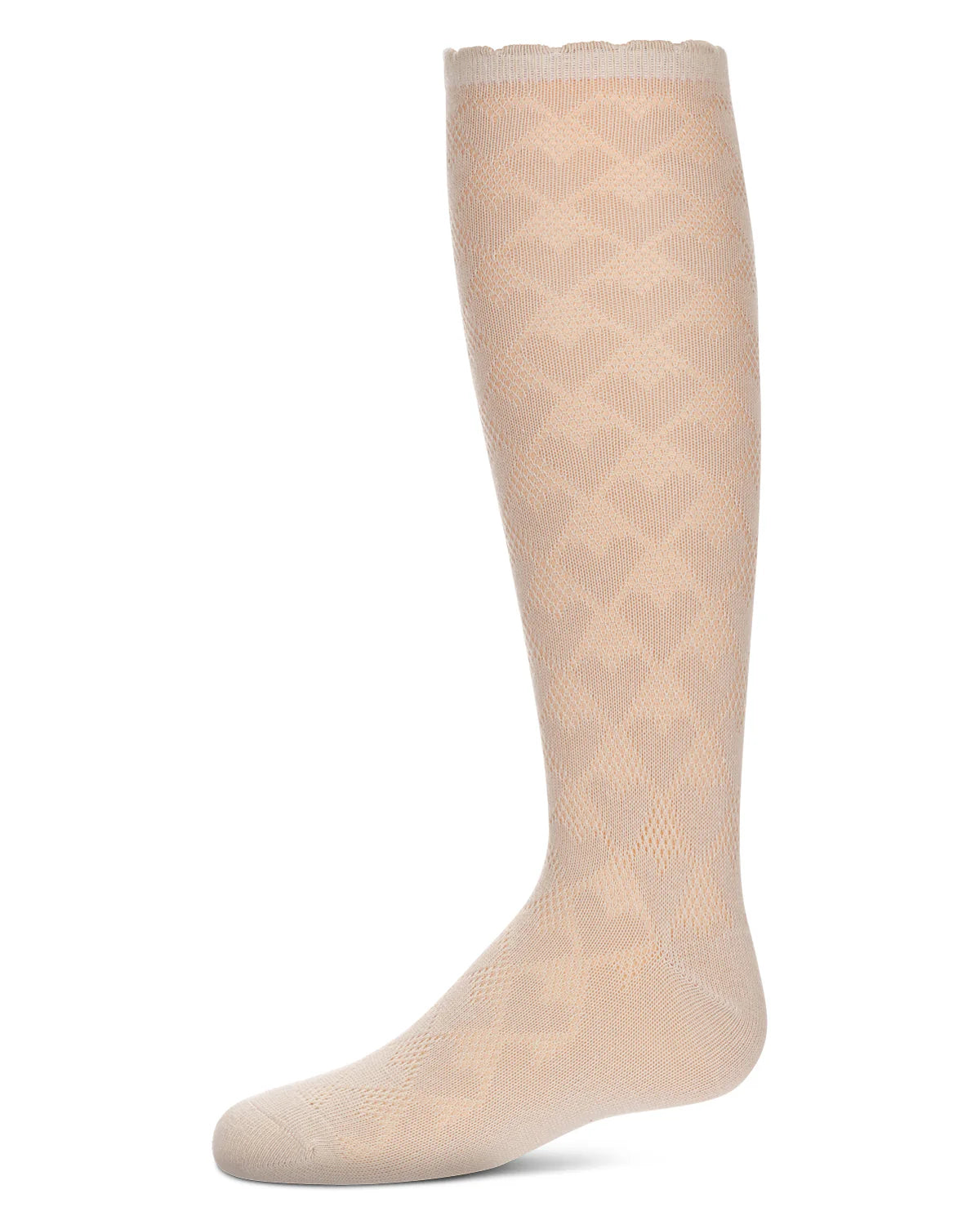Memoi Girls Open Work Heart Knee High Socks - Mkf-7166