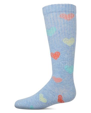 Memoi Multi Graffiti Heart Knee High - MKF-7167