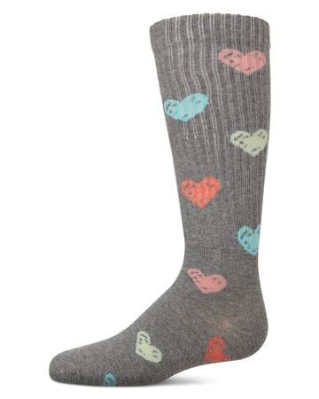 Memoi Multi Graffiti Heart Knee High - MKF-7167