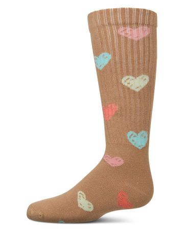 Memoi Multi Graffiti Heart Knee High - MKF-7167