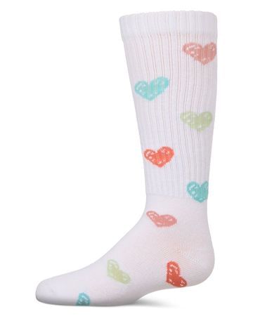 Memoi Multi Graffiti Heart Knee High - MKF-7167