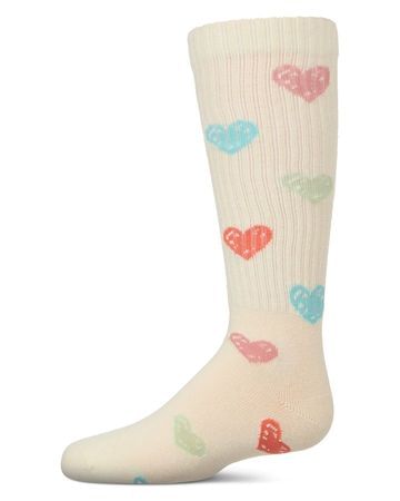 Memoi Multi Graffiti Heart Knee High - MKF-7167