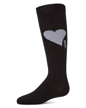 Memoi Single Heart Logo Knee High - MKF-7168