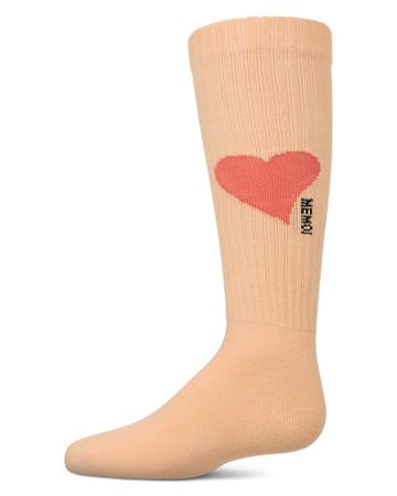 Memoi Single Heart Logo Knee High - MKF-7168