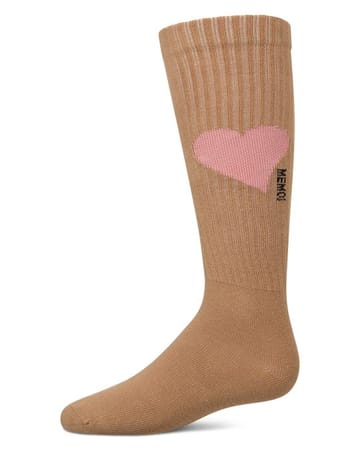 Memoi Single Heart Logo Knee High - MKF-7168