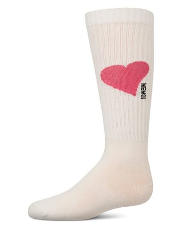Memoi Single Heart Logo Knee High - MKF-7168