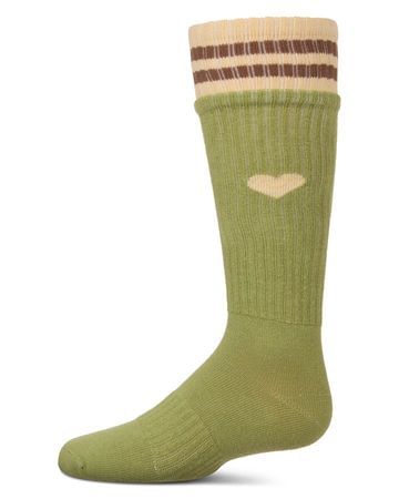 Memoi Sport Rib Heart Knee High - MKF-7175
