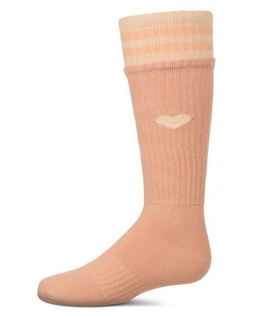 Memoi Sport Rib Heart Knee High - MKF-7175
