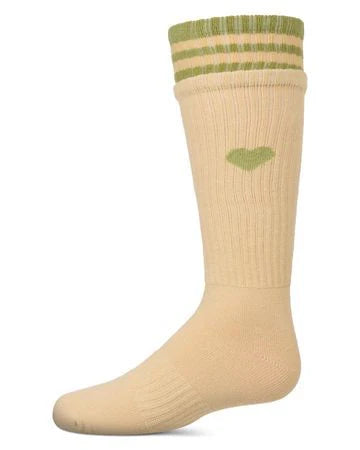 Memoi Sport Rib Heart Knee High - MKF-7175
