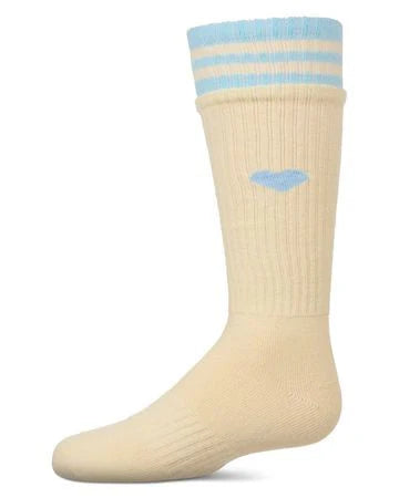 Memoi Sport Rib Heart Knee High - MKF-7175