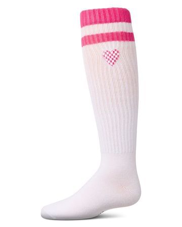 Memoi Checkered Heart Knee High - MKF-7176