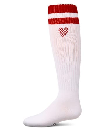 Memoi Checkered Heart Knee High - MKF-7176