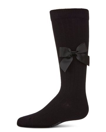 Memoi Ribbed Bow Knee High - MKF-7189
