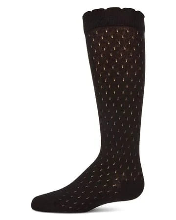 Memoi Drop Stich Scalloped Knee High - MKF-7190