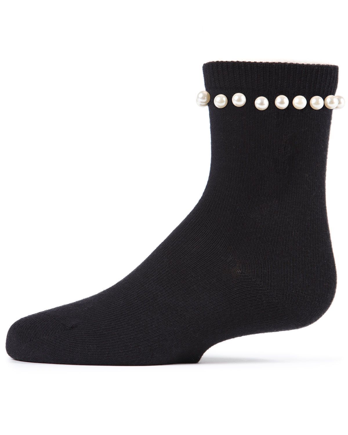 Memoi String of Pearls Girls Cotton Blend Crew Socks - Mkl-6000