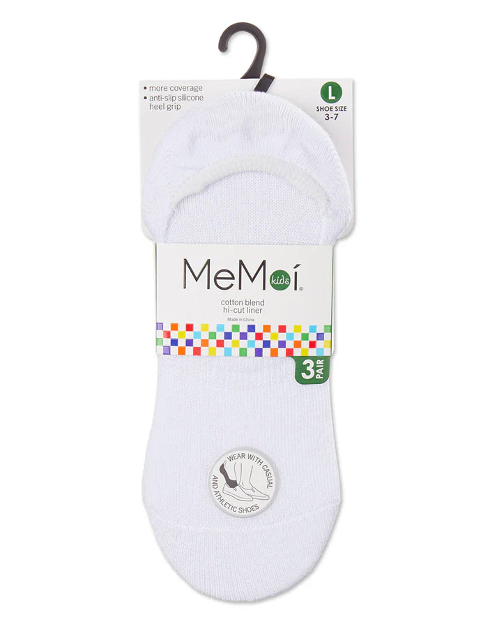 Memoi Girls 3 Pair Pack Hi-Cut Liner Socks - Mkp-058