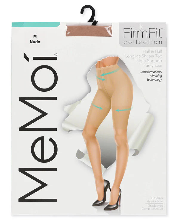 Memoi Womens Half & Half Light Support Leg Nylon Pantyhose - Mm-315