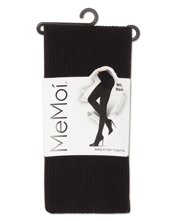 Memoi Womens Opaque Pin Ribbed Cotton Sweater Tights - Mo-329
